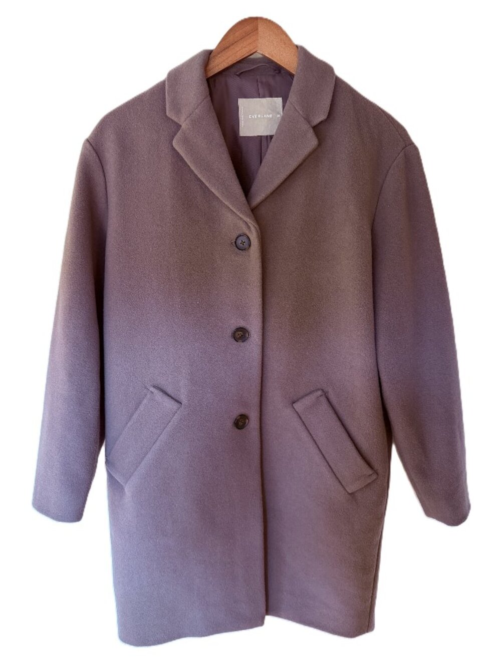 NWOT Everlane Italian ReWool Cocoon Coat, Lavender/Mauve, Size XS